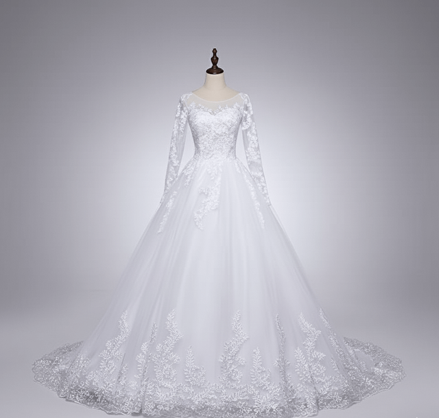 Elegant Bridal Long Dress – Princess Style Wedding Gown - Image 2